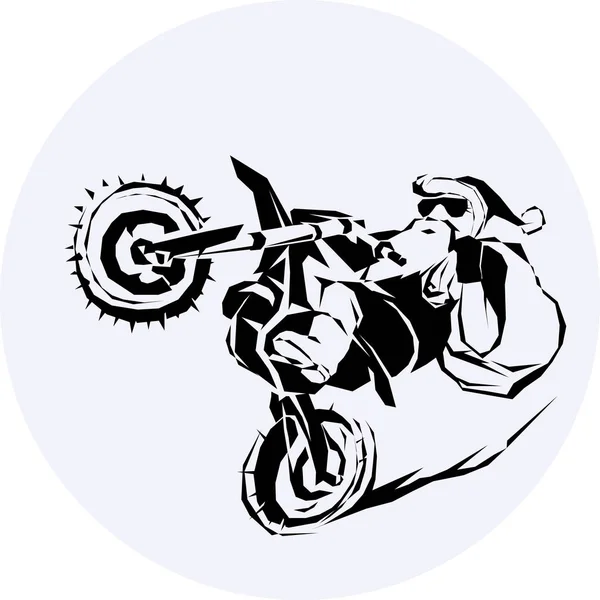 Santa Claus moto Bike Ride vektorové ilustrace — Stockový vektor