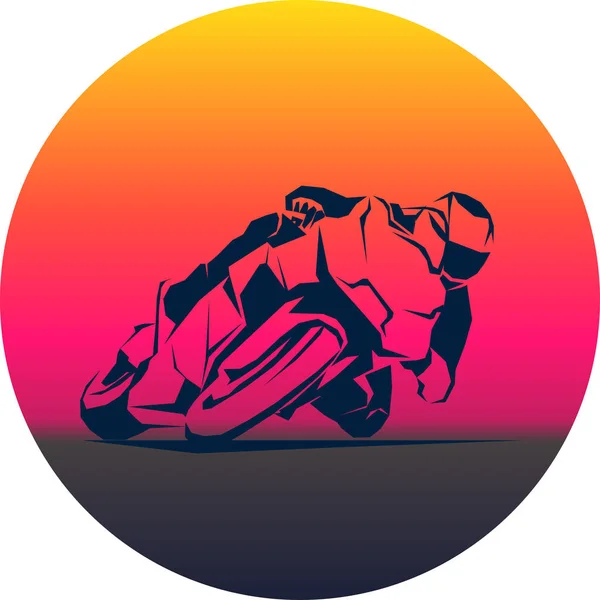 Racer βόλτα sportbike eps 10 διάνυσμα απομονωμένο εικονίδιο — Διανυσματικό Αρχείο