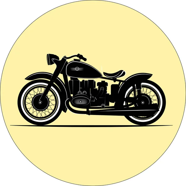 Vintage motorcykel. Vintage illustration en retro cykel. — Stock vektor