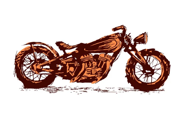 Motocicleta. Emblema del club de motociclistas. Estilo vintage. Diseño monocromático. — Vector de stock
