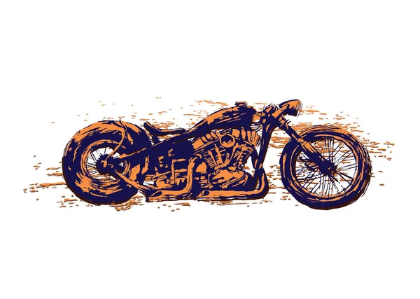 Motocicleta. Emblema del club de motociclistas. Estilo vintage. Diseño monocromático. — Archivo Imágenes Vectoriales