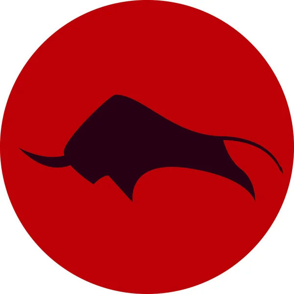 Vahşi boğa vektör resimleme simgesi kırmızı siyah — Stok Vektör