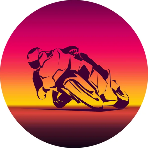 レーサーライドスポーツバイクEPS 10ベクトル絶縁アイコン — ストックベクタ