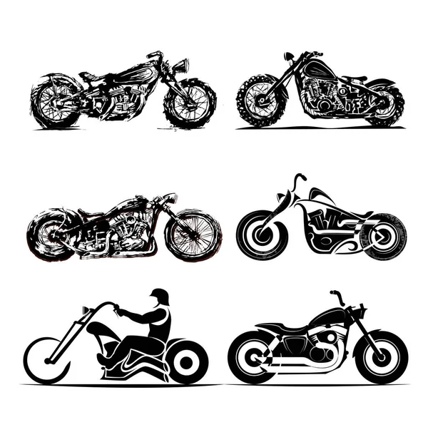 Подрібнювач мотоциклів силует класичних дорожніх мотоциклів на замовлення — стоковий вектор