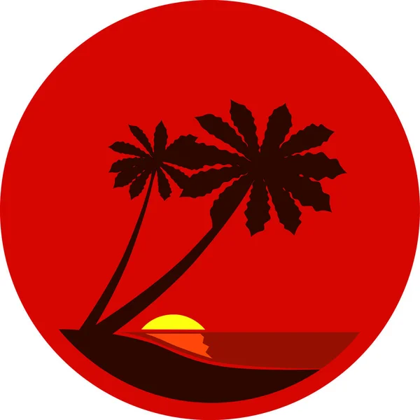 Sylwetka palm o zachodzie słońca — Wektor stockowy