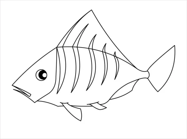 Fish Tropical Aquarium Fish Children Coloring Books Vector Image White — Stock Vector