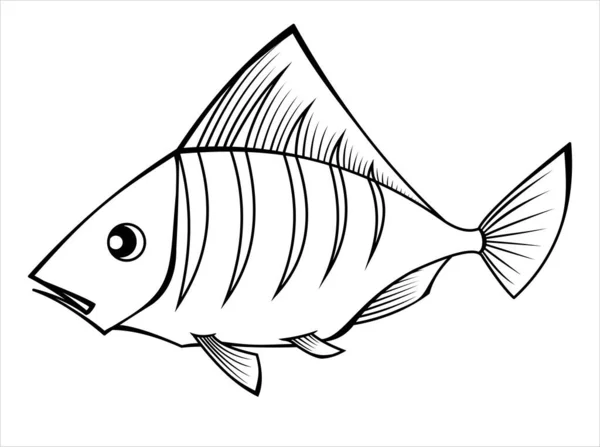Fish Tropical Aquarium Fish Children Coloring Books Vector Image White — Stock Vector