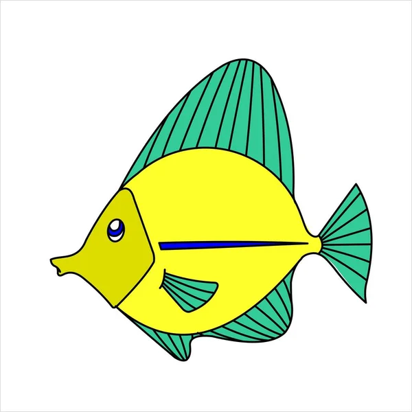 Fish Tropical Aquarium Fish Vector Image White Background — Stock Vector