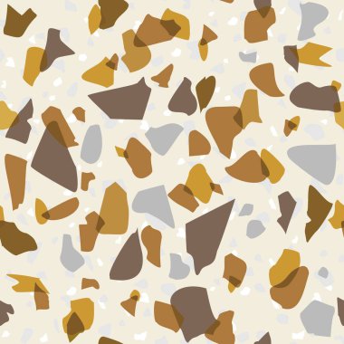 Terrazzo Kusursuz Desen. Mermer Kaya Döşeme Taş Yapısı. Taş Yapısı, Arkaplan Taklit Vektörü.