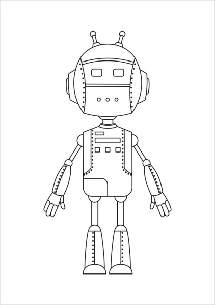 Дружній Робот Android Персонаж Двома Антенами — стоковий вектор