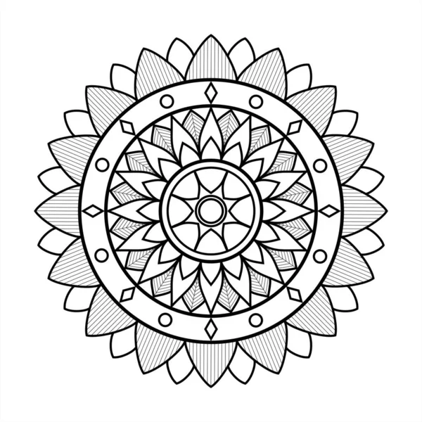 Süslü Çiçek Mandala Ziyaret Dekoratif Elementler Doğu Deseni Vektör Illüstrasyonu — Stok Vektör
