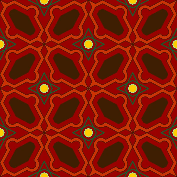 Seamless Geometric Pattern Polygons Orange Brown Pattern Red Background Pattern — Stock Vector