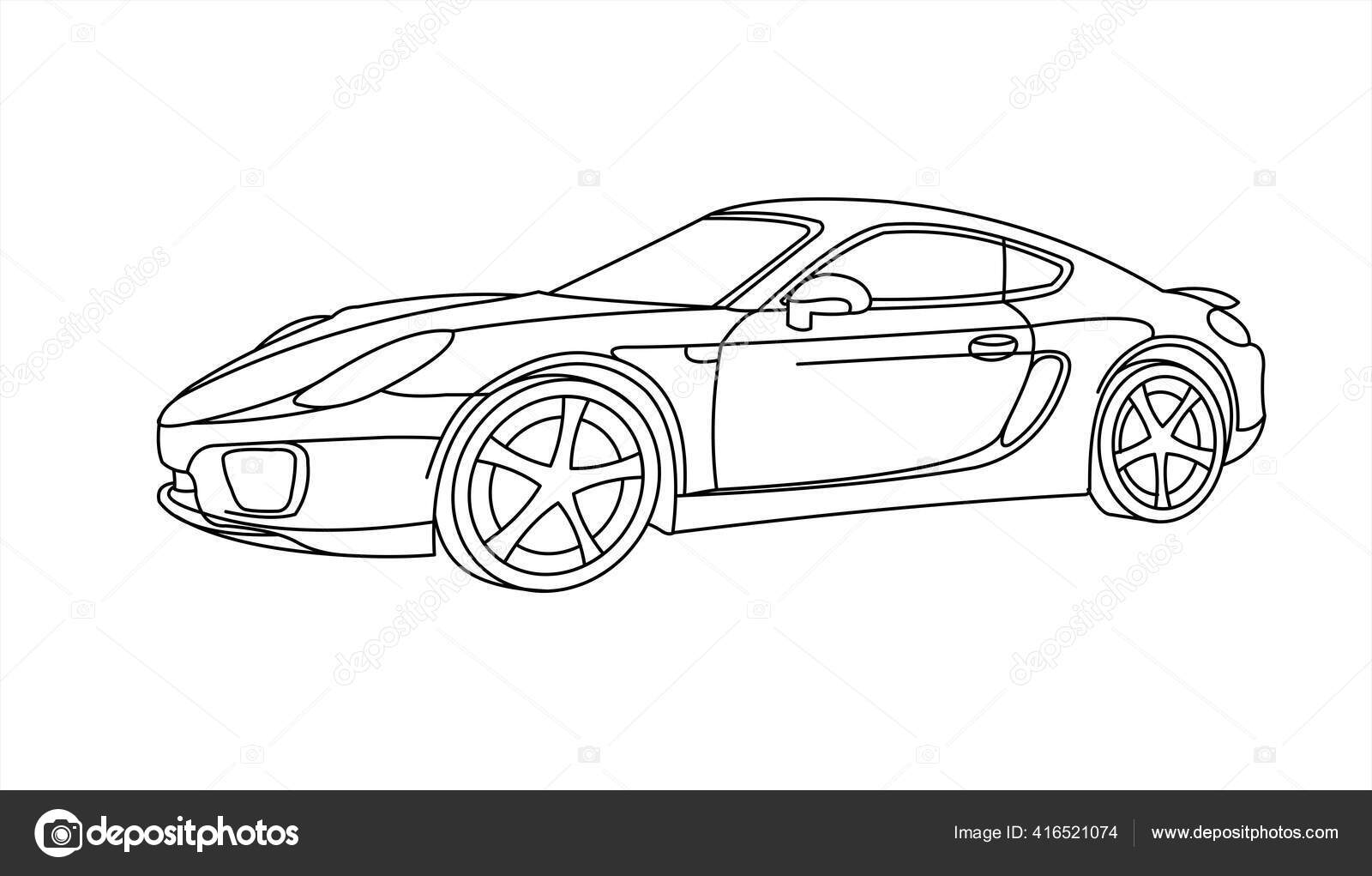 Carro esportivo página de colorir carros de corrida ilustração de veículo  carro isolado em fundo branco moderno