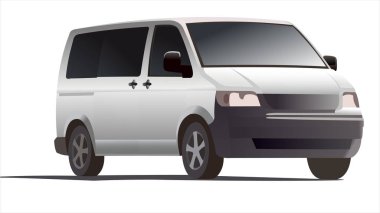 Minivan, üç çeyrek görünüm.
