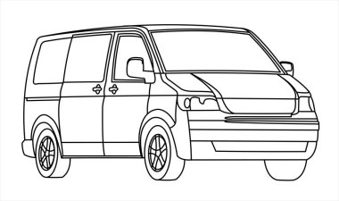 Minivan, üç çeyrek görünüm.