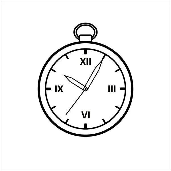Aperçu Vectoriel Horloge Ronde Vintage Horloge Antique Avec Chiffres Romains — Image vectorielle