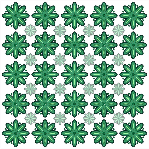 Patrón Flores Verdes — Vector de stock