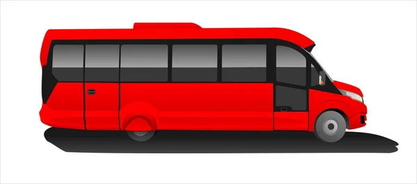 Roter Bus Seitenansicht Touristenbus Sightseeing Bus Moderne Flache Vektordarstellung Auf — Stockvektor