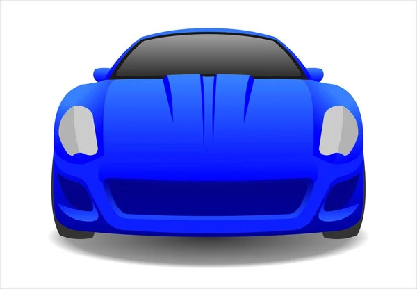 Voiture Bleue Vue Face Voiture Fast Racing Illustration Vectorielle Plate — Image vectorielle