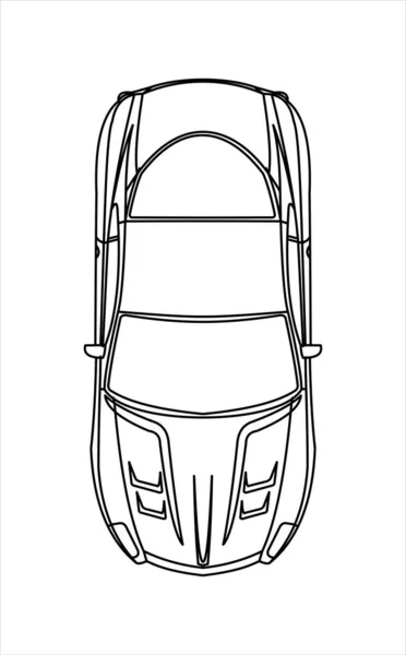 Outline Car Coloring Book Kids Adults Fast Racing Car Top — Stock Vector