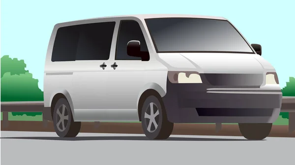 Coche Trabajo Coche Para Una Familia Numerosa — Vector de stock