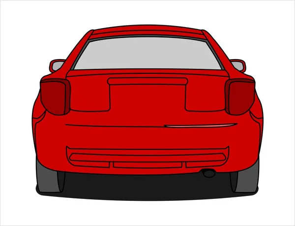 Coche Pasajeros Vista Trasera Coche Rápido — Vector de stock