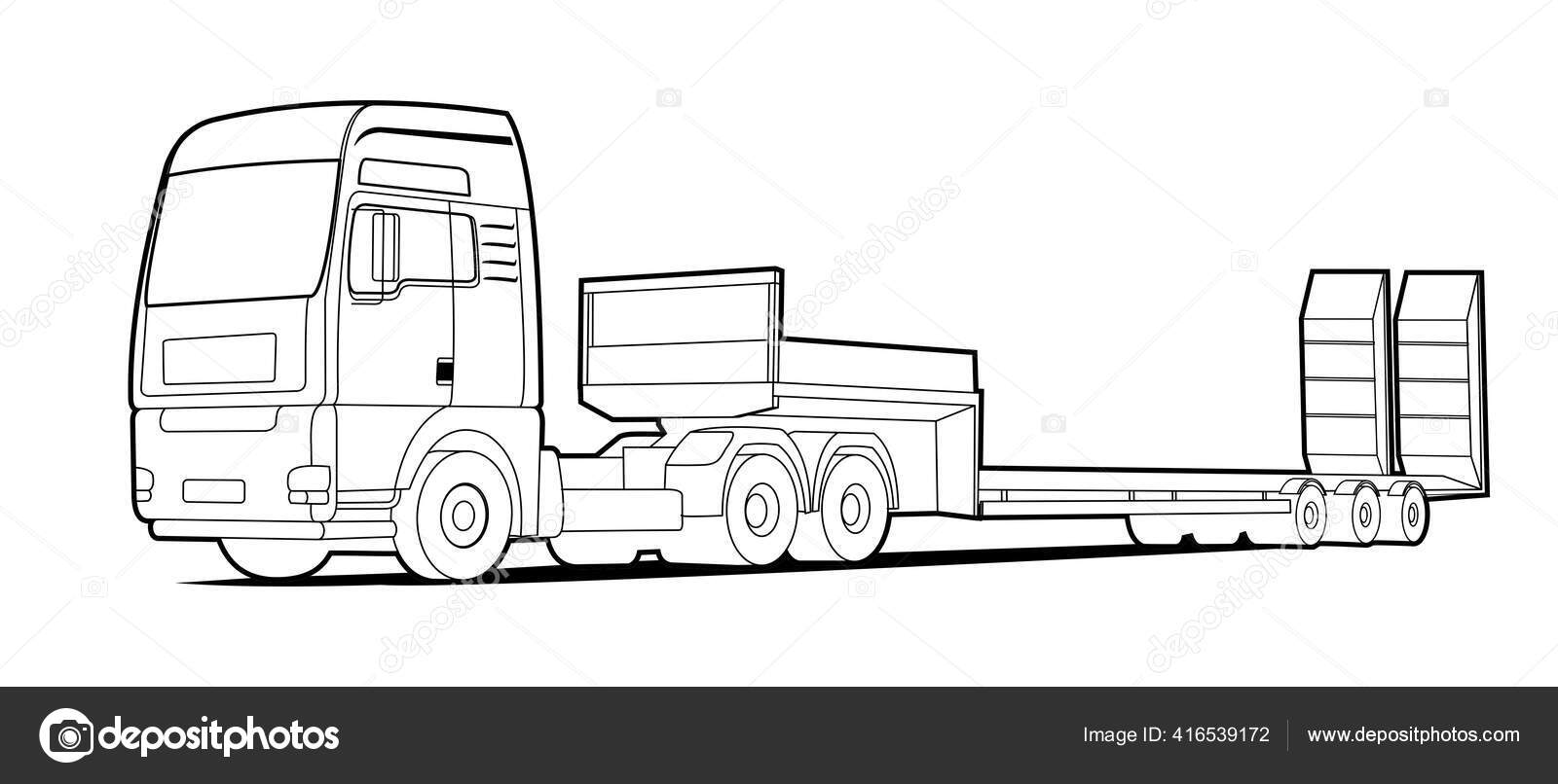 Jogo de seis caminhões pesados isolados em um fundo branco. 328861 Vetor no  Vecteezy