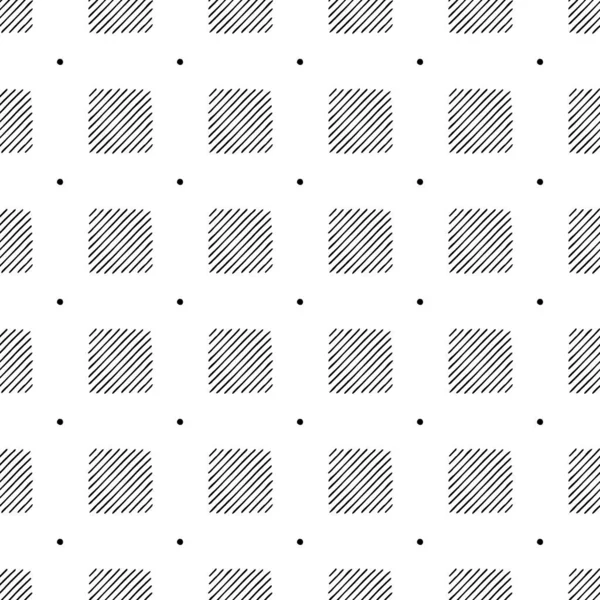 Vector Naadloos Geometrisch Patroon Van Met Hand Getekende Zwarte Stippen — Stockvector