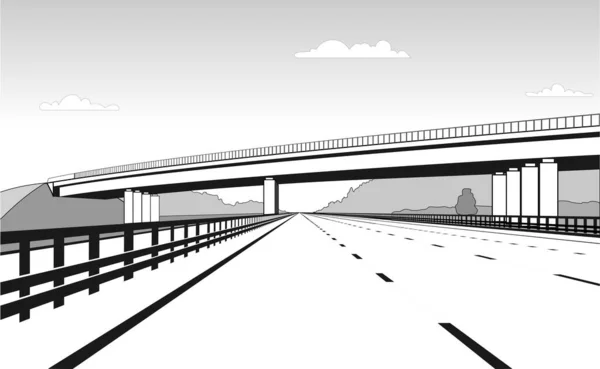 Paso Elevado Road Junction Camino Pasa Por Debajo Del Puente — Vector de stock