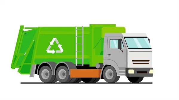 Contour Garbage Truck Background — Stock Vector