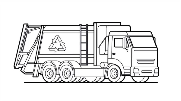 Contour Garbage Truck Background — Stock Vector