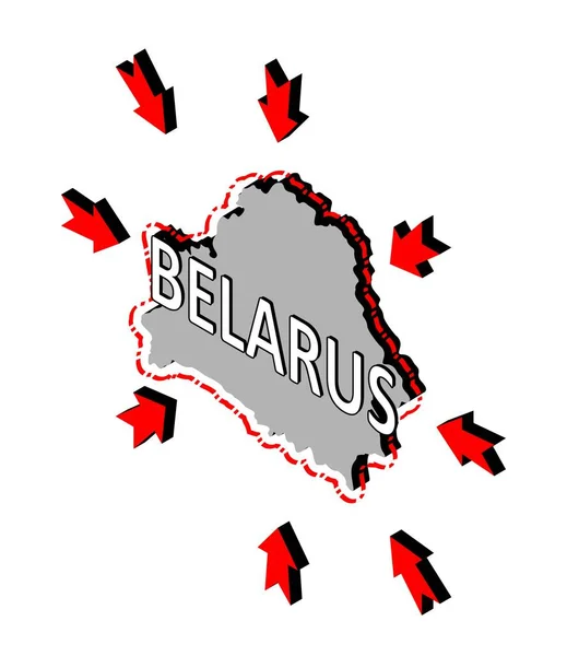 Bielorussia Chiude Frontiere Quarantena Protezione Contro Coronavirus Divieto Attraversare Frontiere — Vettoriale Stock