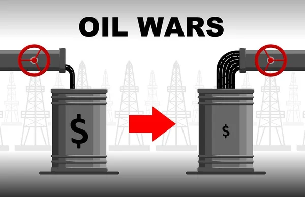 Concepto Crisis Petrolera Disminuir Aumentar Producción Petróleo Hidrocarburos Aceite Caro — Archivo Imágenes Vectoriales