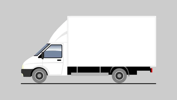 Vector Truck Lorry Side View White Blank Truck Template Advertising — Stock Vector