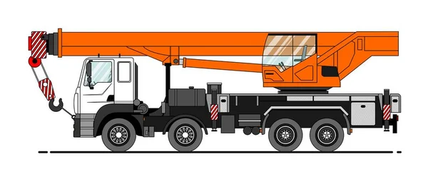 Ilustração Vetorial Guindaste Caminhão Vista Lateral Modelo Para Identidade Corporativa — Vetor de Stock