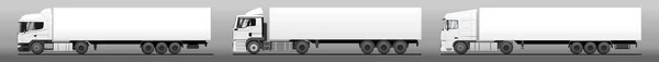 Conjunto Vetorial Vários Caminhões Com Semi Reboques Modelo Caminhão Vazio — Vetor de Stock