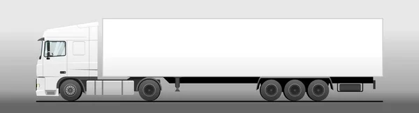 Vector Truck Lorry Semitrailer Side View White Blank Template Truck — Stock Vector