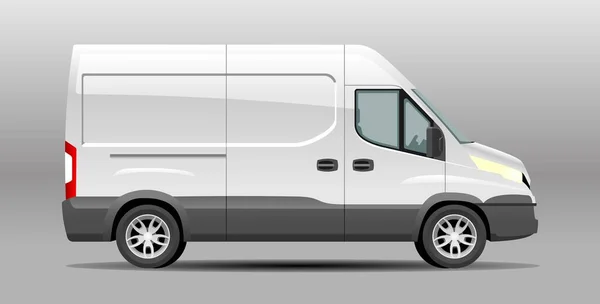 Plantilla Detallada Realista Delivery Van Vector Mockup Cargo Van Template — Archivo Imágenes Vectoriales