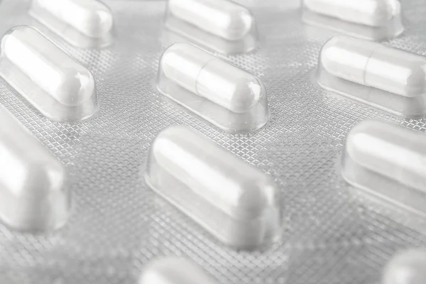 Medizin Pillen Hellen Hintergrund Nahaufnahme Gesundheitsversorgung — Stockfoto