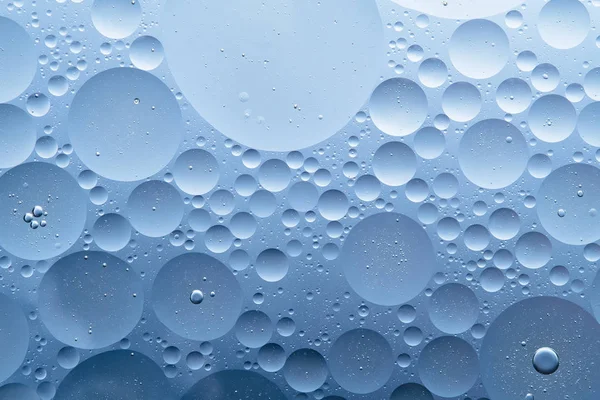 Water Oil Bubble Macro Abstract Background Flow Liquid Blue White — Stock Photo, Image