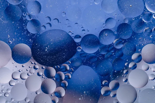 Agua Burbuja Aceite Macro Abstracto Flujo Fondo Líquido Azul Aqua —  Fotos de Stock