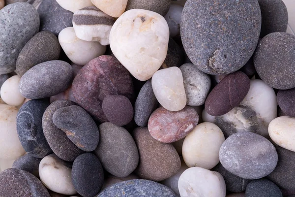 Varied pebbles top view texture