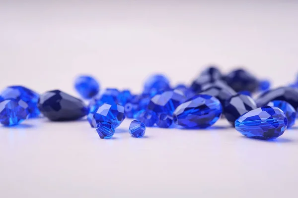 Jewelry Gems Beads Blue Dark Blue Color Close — Stock Photo, Image