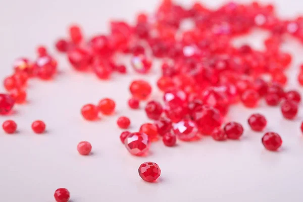 Πολύτιμοι Λίθοι Κοσμήματα Χάντρες Κόκκινο Χρώμα — Φωτογραφία Αρχείου