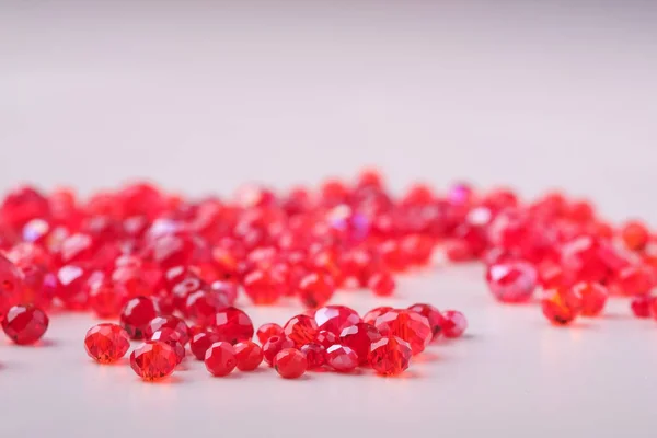 Jewelry Gems Beads Red Color — Stock Photo, Image