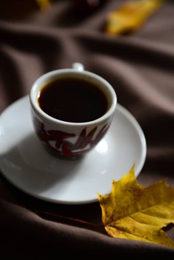 Sonbahar kahvesi Sonbahar akçaağaç yaprağı