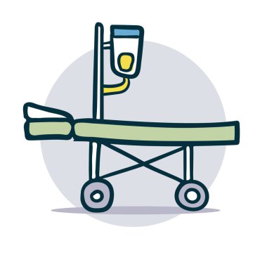 Tıbbi sedye kroki simgesi