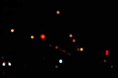 Şehir ışıkları bulanık bokeh etkisi