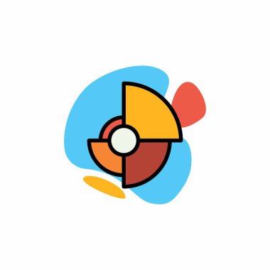 Renkli iş ikonları/simgeleri. Çizgi grafik, sulu renk.