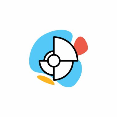 Renkli iş ikonları/simgeleri. Çizgi grafik, sulu renk.